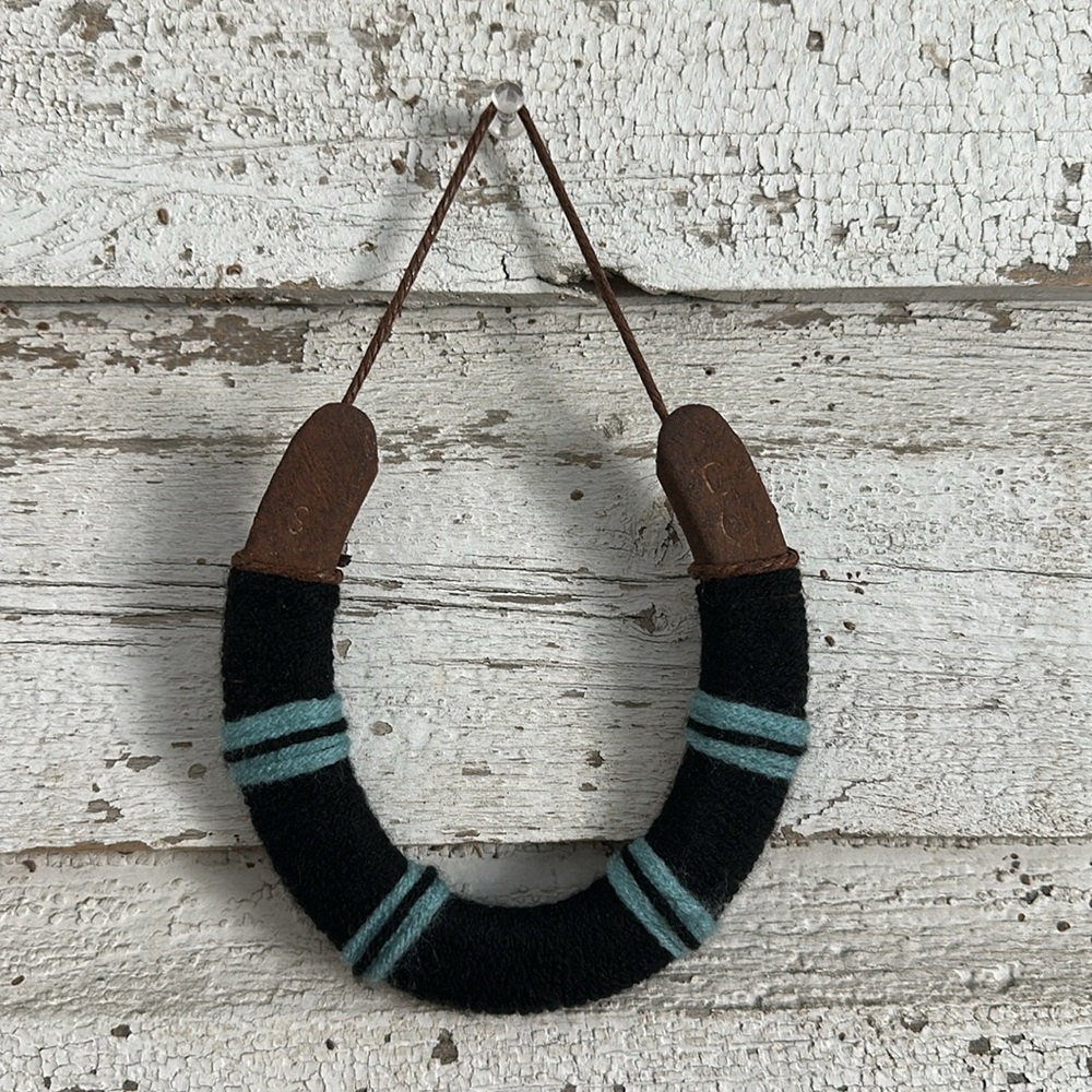 Yarn Wrapped Cast Iron Horseshoe